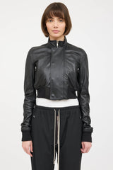 Rick Owens Cropped Leather Jacket