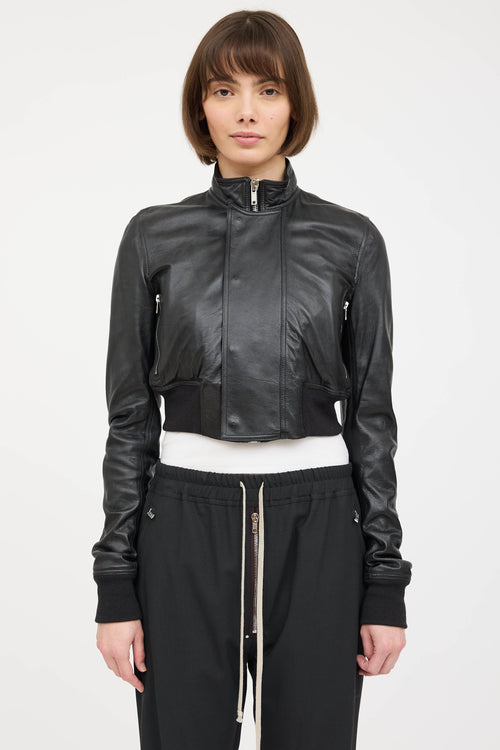 Rick Owens Cropped Leather Jacket