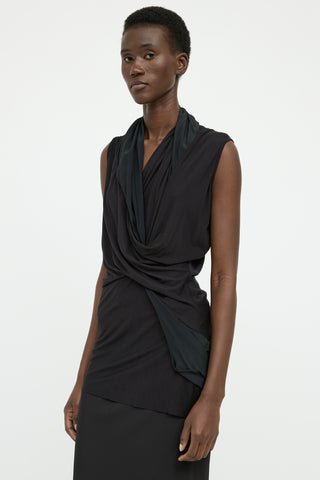 Rick Owens Black Lilies Draped Top