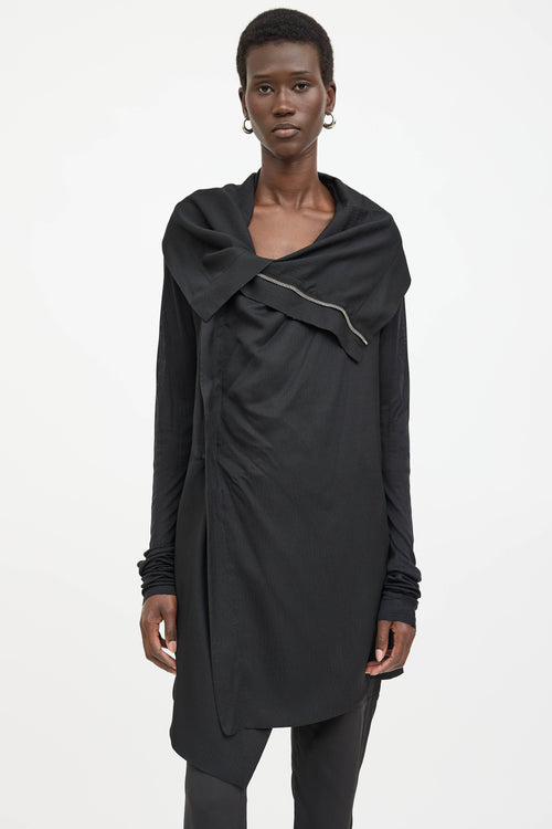 Rick Owens Silk Asymmetrical Jacket