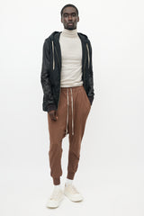 Rick Owens DRKSHDW Black Leather Sleeve Jacket