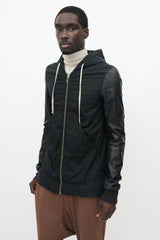 Rick Owens DRKSHDW Black Leather Sleeve Jacket