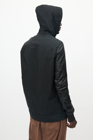 Rick Owens DRKSHDW Black Leather Sleeve Jacket