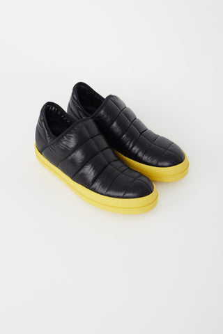 Rick Owens DRKSHDRW Black & Yellow Puffer Slip-On Sneaker