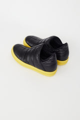 Rick Owens DRKSHDRW Black & Yellow Puffer Slip-On Sneaker