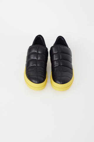 Rick Owens DRKSHDRW Black & Yellow Puffer Slip-On Sneaker