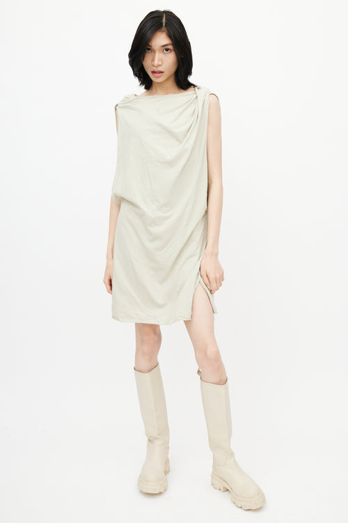 Rick Owens DRKSHDW Cream Toga Tunic Dress