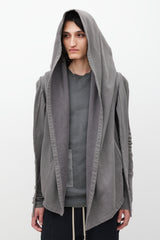 Rick Owens DRKSHDW Grey Draped Hoodie