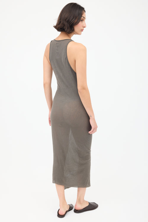 Rick Owens Drkshdw Grey Semi Sheer Tank Dress