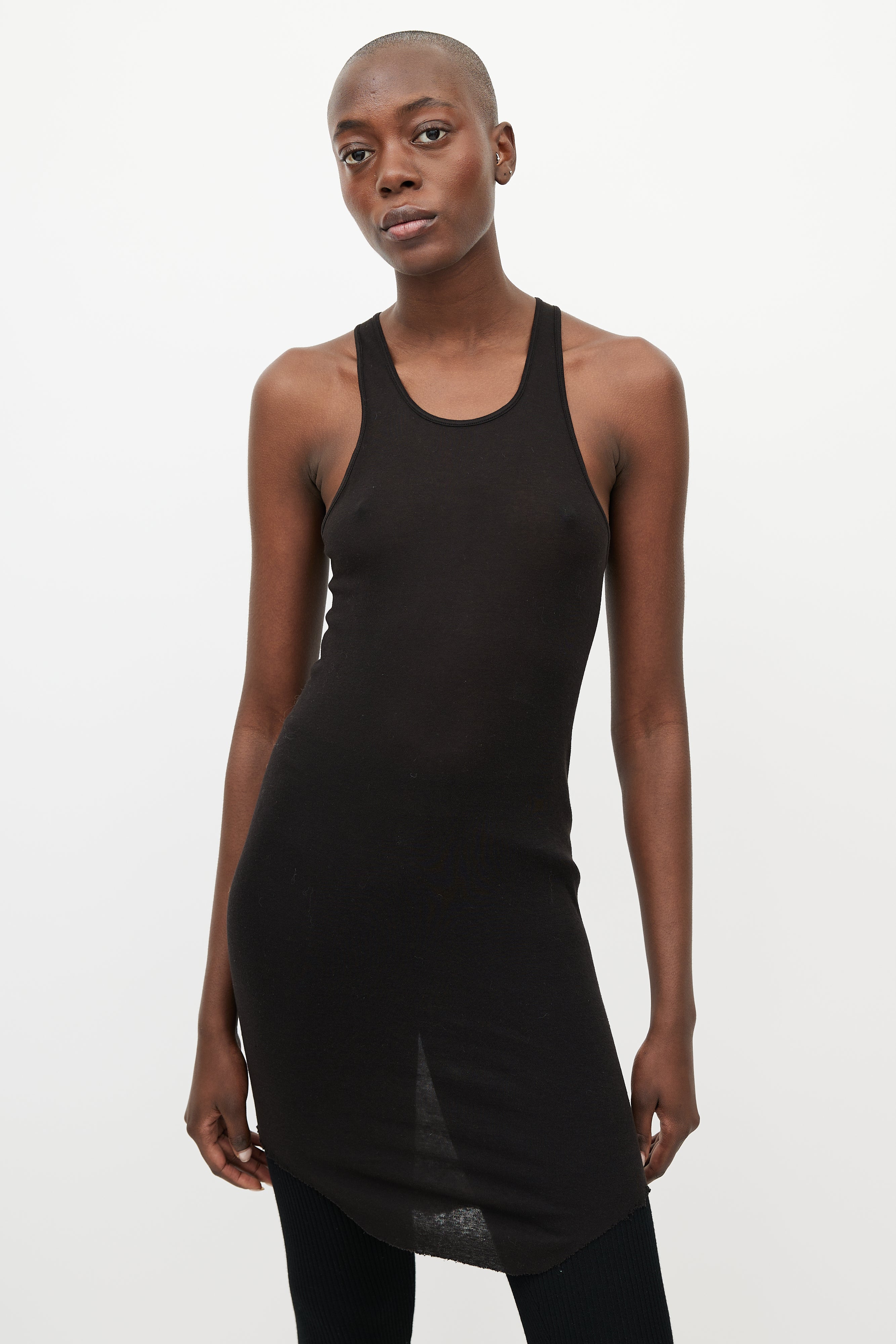 Rick Owens // FW 2010 Gleam Black Semi Sheer Tank Dress – VSP Consignment