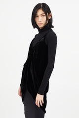 Rick Owens FW 2017 Black Velvet V-Neck Dress
