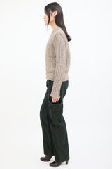Rick Owens FW 2018 Beige Wool Ladder Knit Sweater