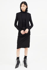 Rick Owens FW 2018 Black Wool & Stretch Sleeve Blazer