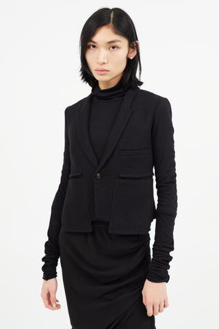 Rick Owens FW 2018 Black Wool & Stretch Sleeve Blazer