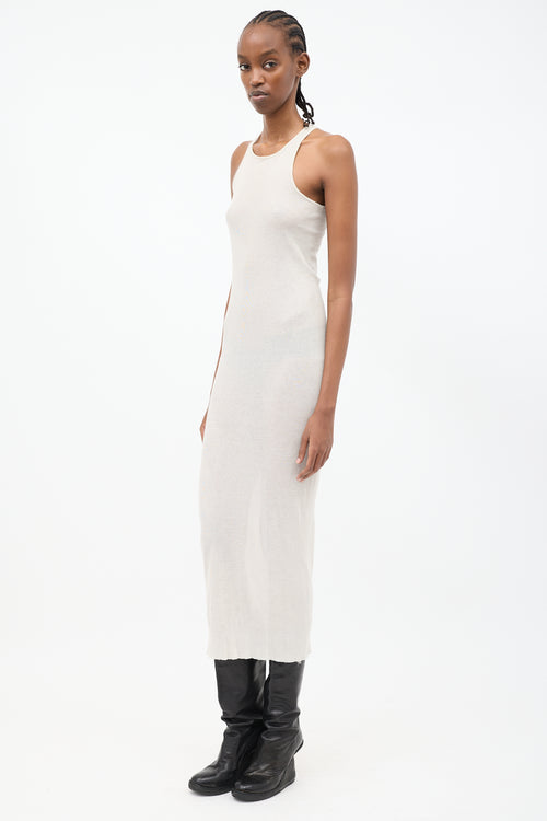 Rick Owens FW 2021 Beige Cotton Midi Tank Dress