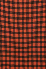 Rick Owens FW 2022 Orange & Black Check Fringe Scarf