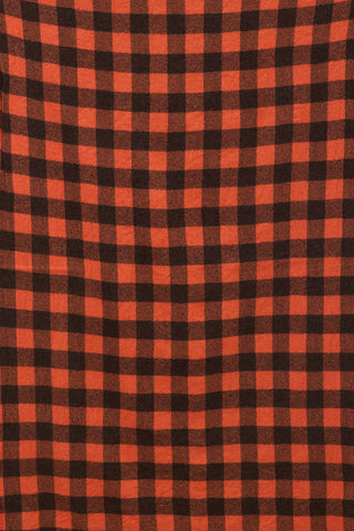 Rick Owens FW 2022 Orange & Black Check Fringe Scarf