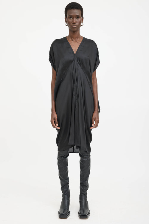 Rick Owens Fogachine Nylon V-Neck Dress