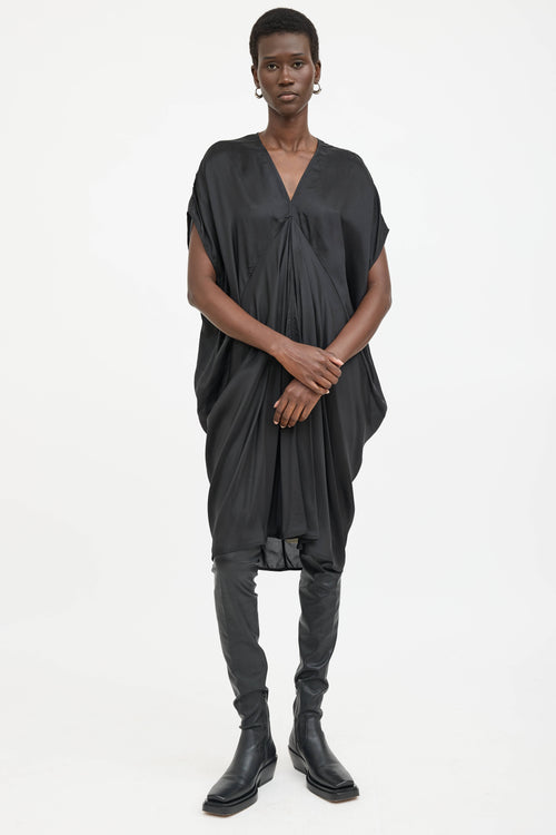 Rick Owens Fogachine Nylon V-Neck Dress