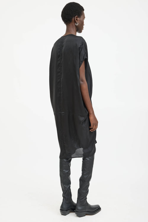 Rick Owens Fogachine Nylon V-Neck Dress