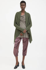 Rick Owens Gethsemaine Cashmere Knit Asymmetrical Cardigan