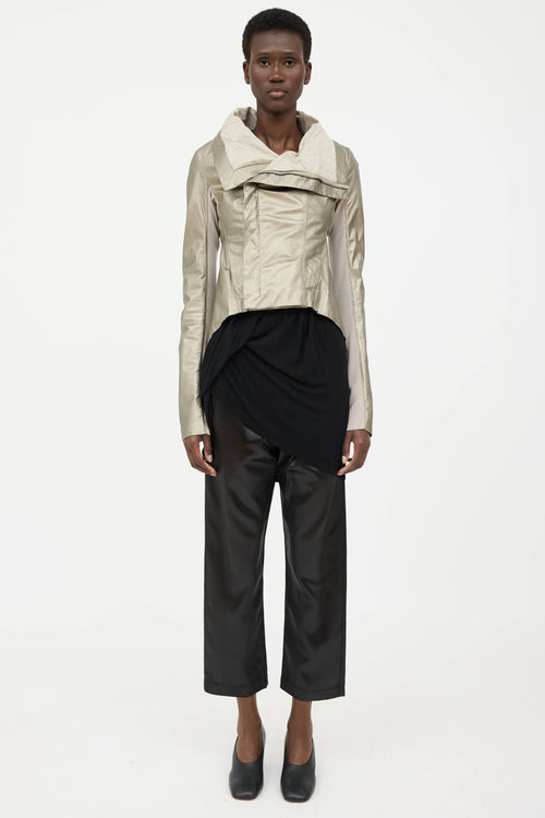 Rick Owens Leather Asymmetrical Jacket