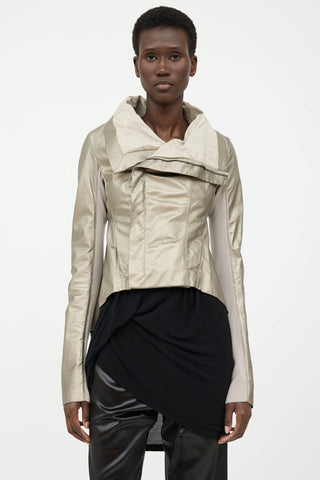 Rick Owens Leather Asymmetrical Jacket