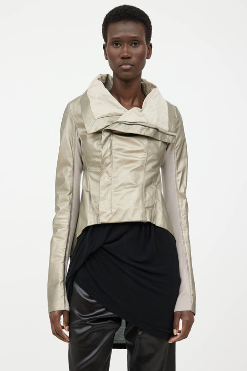 Rick Owens Leather Asymmetrical Jacket