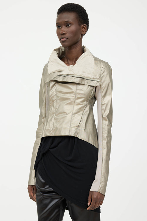 Rick Owens Leather Asymmetrical Jacket