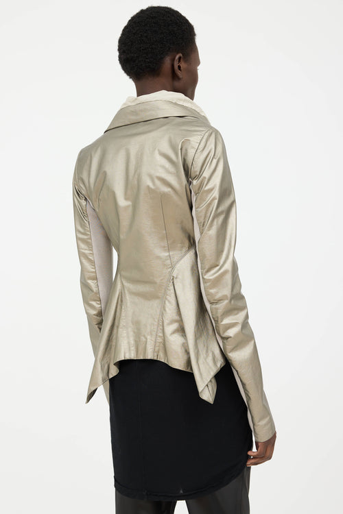 Rick Owens Leather Asymmetrical Jacket