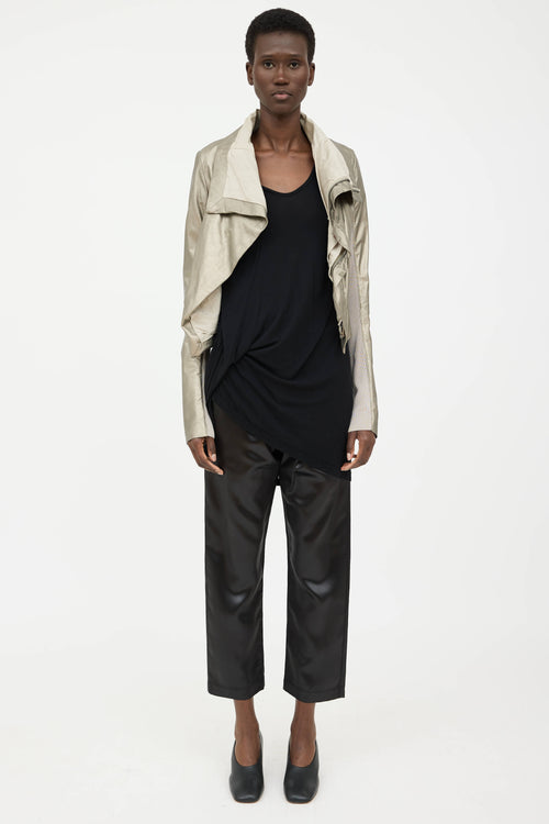 Rick Owens Leather Asymmetrical Jacket