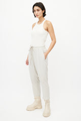 Rick Owens SS 19 Babel Grey Drop Seat Silk Trouser