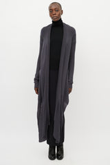 Rick Owens // Grey Wool Long Front Cardigan – VSP Consignment