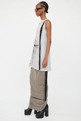 Rick Owens Black & White Graphic Print Tunic Top