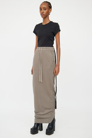 Rick Owens Brown DRKSHDW Cotton Maxi Skirt