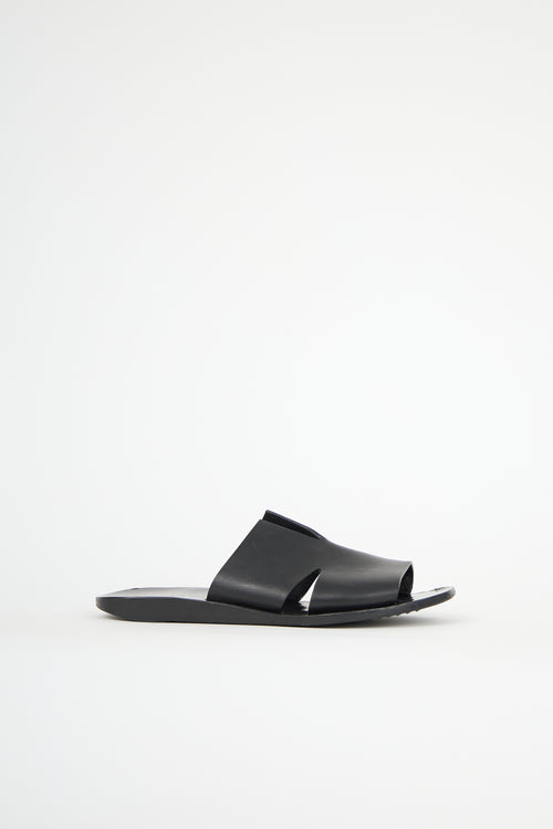 Rick Owens Leather Cut Out Slide