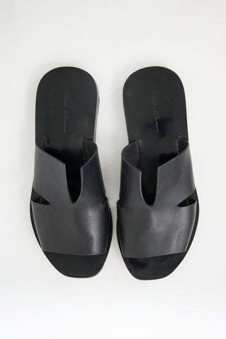 Rick Owens Leather Cut Out Slide