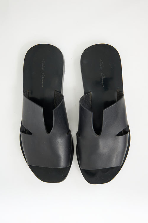 Rick Owens Leather Cut Out Slide