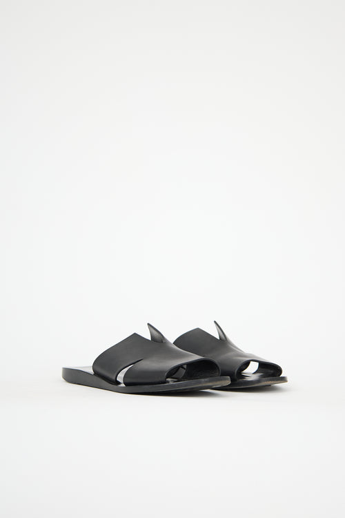 Rick Owens Leather Cut Out Slide