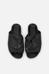 Rick Owens Leather Gathered Slide