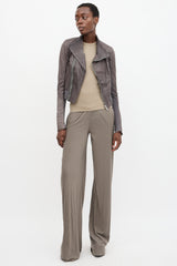 Rick Owens Leather High Neck Jacket