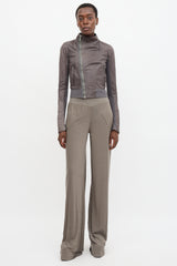 Rick Owens Leather High Neck Jacket