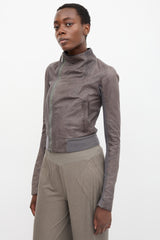 Rick Owens Leather High Neck Jacket