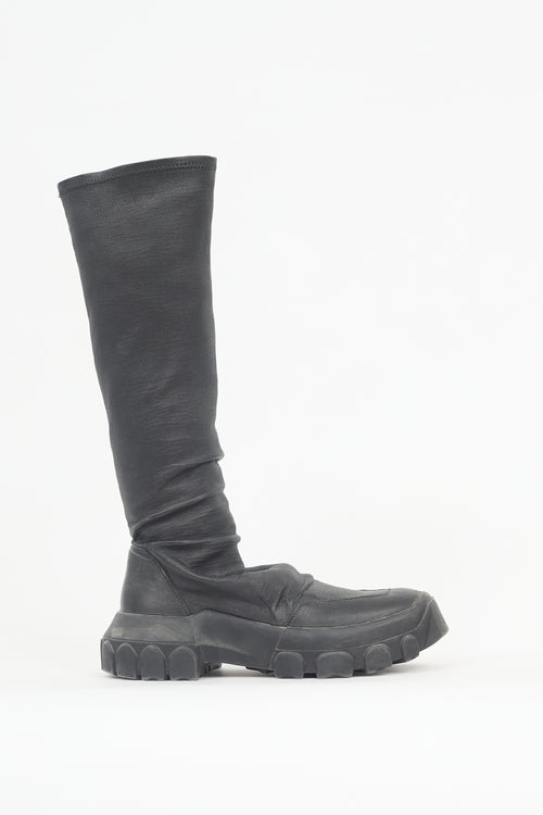 Rick Owens Leather Tractor Sock Boot