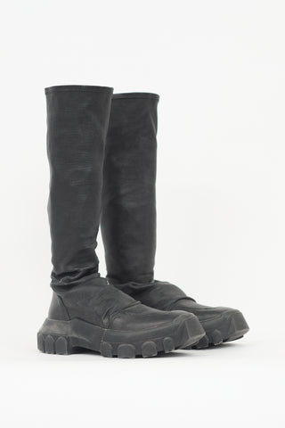 Rick Owens Leather Tractor Sock Boot