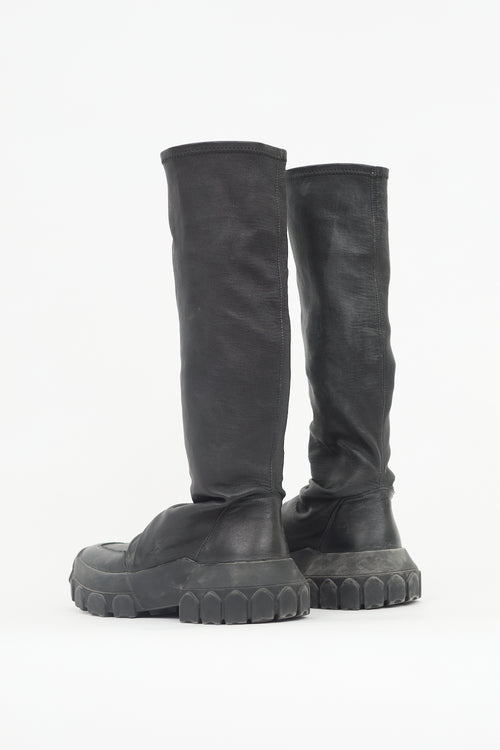 Rick Owens Leather Tractor Sock Boot