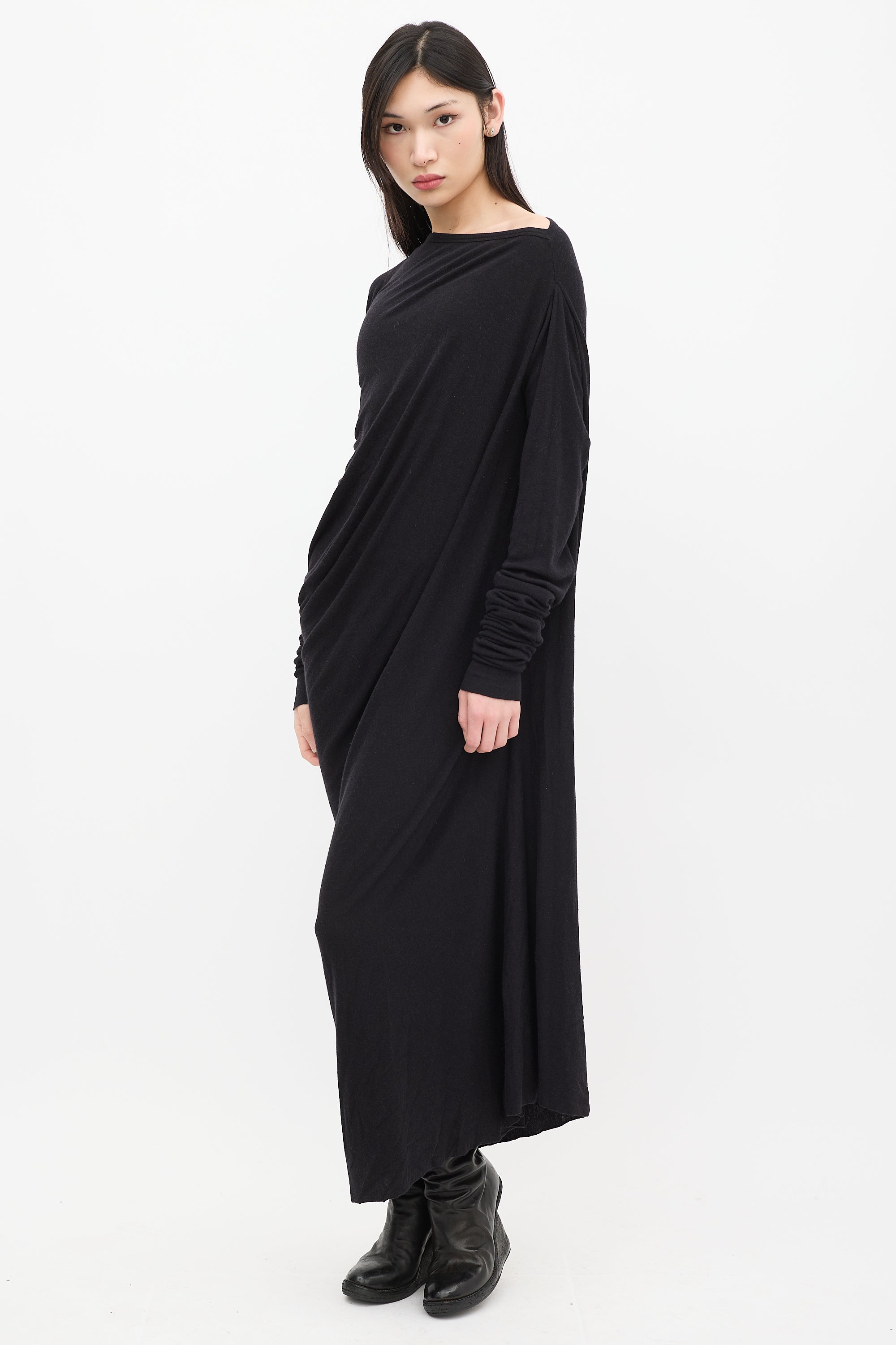 Rick Owens // Lilies Black Asymmetrical Maxi Dress VSP Consignment Rick Owens // Lilies Black Asymmetrical Maxi Dress VSP Consignment