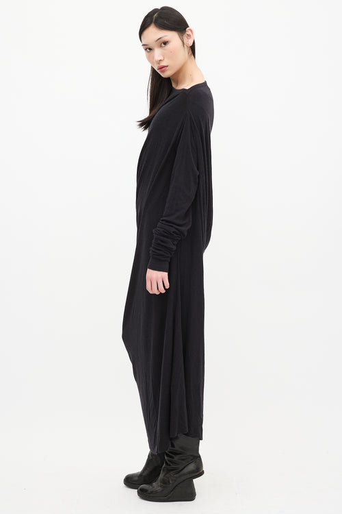 Rick Owens Lilies Black Asymmetrical Maxi Dress