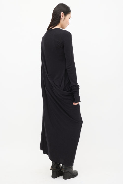 Rick Owens Lilies Black Asymmetrical Maxi Dress