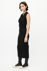 Rick Owens Lilies Black Cowl Maxi Dress